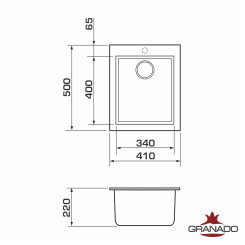 Кухонная мойка GRANADO CADIZ GRIS - 2 фото