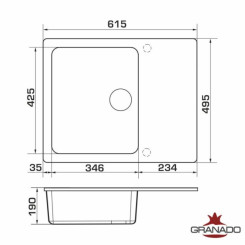 Кухонная мойка GRANADO AVILA TERRA - 4 фото