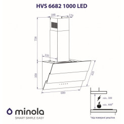 Витяжка MINOLA HVS 6682 BL 1000 LED - 9 фото