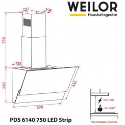 Витяжка WEILOR PDS 6140 BL 750 LED strip - 2 фото