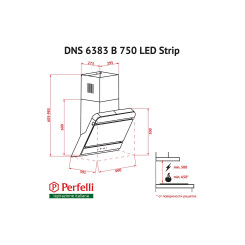 Вытяжка PERFELLI DNS 6383 B 750 BL LED Strip - 9 фото