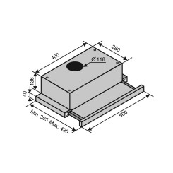 Витяжка VENTOLUX GARDA 50 BK (700) SLIM - 2 фото