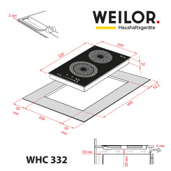 Варочная поверхность WEILOR WHC 332 BLACK - 2 фото