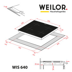 Варочная поверхность WEILOR WIS 640 BLACK - 2 фото