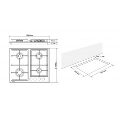 Варочная поверхность ELEYUS NIKA 60 WH CF - 6 фото