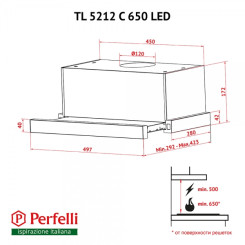 Витяжка PERFELLI TL 5212 C WH 650 LED - 2 фото