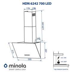 Вытяжка MINOLA HDN 6242 IV 700 LED - 2 фото