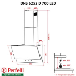 Витяжка PERFELLI DNS 6252 D 700 IV LED - 2 фото