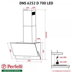 Вытяжка PERFELLI DNS 6252 D 700 WH LED - 2 фото