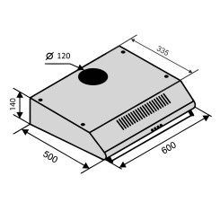 Витяжка VENTOLUX ROMA 60 BK LUX - 7 фото