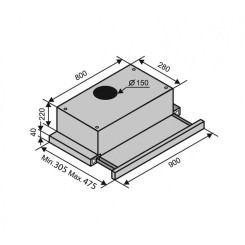 Витяжка VENTOLUX GARDA 90 INOX (1100) SMD LED - 9 фото