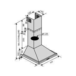 Витяжка VENTOLUX LIDO 50 WH (700) - 2 фото