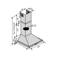 Витяжка VENTOLUX LIDO 60 BK (700) - 7 фото