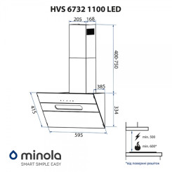 Витяжка MINOLA HVS 6732 BL 1100 LED - 2 фото