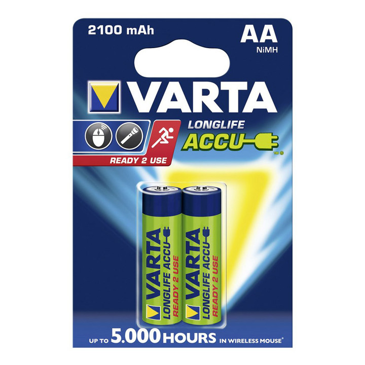 Акумулятор VARTA LONGLIFE ACCU AA 2100mAh BLI 2 (56706101402) - 1 фото