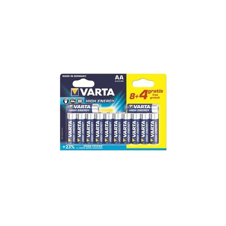 Батарейка VARTA HIGH Energy AAA BLI 12 (8+4) ALKALINE (04903121472) - 1 фото