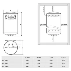 Водонагреватель TESY DRY 50V CTV 5044D 16 D06 TR - 2 фото