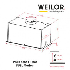 Витяжка WEILOR PBSR 62651 WH 1300 FULL Motion - 2 фото