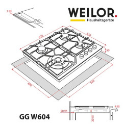 Варочная поверхность WEILOR GG W604 BL - 2 фото