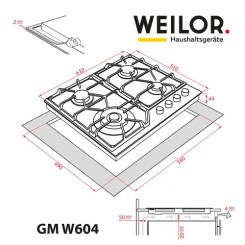 Варочная поверхность WEILOR GM W604 BL - 2 фото