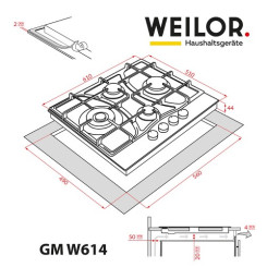 Варильна поверхня WEILOR GM W614 BL - 2 фото