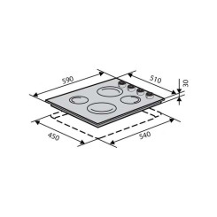 Варильна поверхня VENTOLUX HE 604 INOX 1 - 3 фото