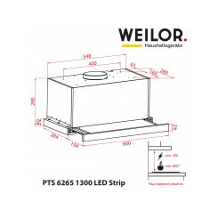 Вытяжка WEILOR PTS 6265 BL 1300 LED Strip - 2 фото