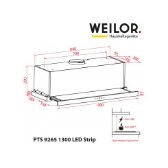 Витяжка WEILOR PTS 9265 BL 1300 LED Strip - 2 фото