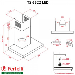 Вытяжка PERFELLI TS 6322 I/BL LED - 2 фото