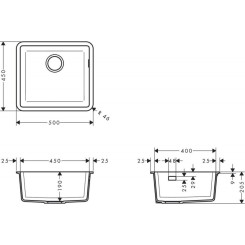 Кухонна мийка HANSGROHE S51 S510-U450 43431290 - 2 фото