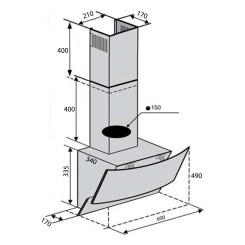 Вытяжка VENTOLUX WAVE 60 BK (900) TRC - 2 фото