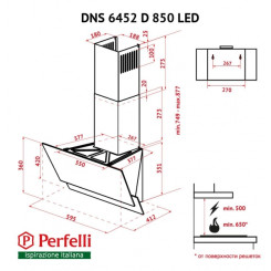 Вытяжка PERFELLI DNS 6452 D 850 GR LED