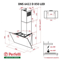 Вытяжка PERFELLI DNS 6422 D 850 IV LED
