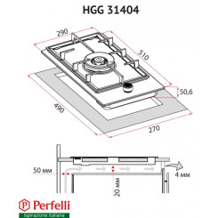 Варочная поверхность PERFELLI HGG 31404 BL - 2 фото