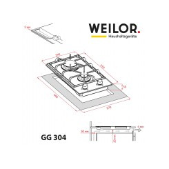 Варочная поверхность WEILOR GG 304 WH - 2 фото