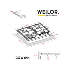 Варочная поверхность WEILOR GG W 644 BL - 2 фото