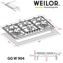 Варочная поверхность WEILOR GG W 904 BL - 2 фото