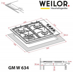 Варочная поверхность WEILOR GM W 634 BL - 2 фото