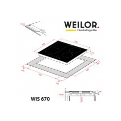 Варочная поверхность WEILOR WIS 670 BLACK - 2 фото