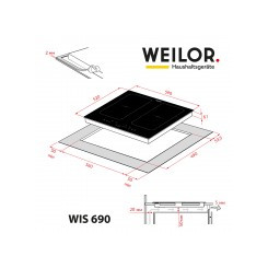 Варочная поверхность WEILOR WIS 690 BLACK - 2 фото