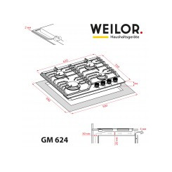 Варочная поверхность WEILOR GM 624 WH - 2 фото