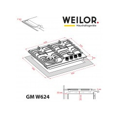 Варочная поверхность WEILOR GM W624 WH - 2 фото