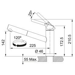 Кухонный смеситель FRANKE ORBIT PULL OUT 115.0623.057 - 2 фото