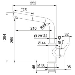 Кухонный смеситель FRANKE URBAN 115.0595.088 - 2 фото