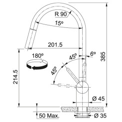 Кухонный смеситель FRANKE LEDA NEO PULL DOWN 115.0590.047 - 2 фото