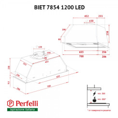 Вытяжка PERFELLI BIET 7854 WH 1200 LED - 2 фото