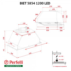 Вытяжка PERFELLI BIET 5854 WH 1200 LED - 2 фото