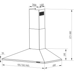 Витяжка INTERLINE  UNNA WH A/60 PB/2/T