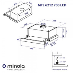 Витяжка MINOLA MTL 6212 WH 700 LED - 2 фото