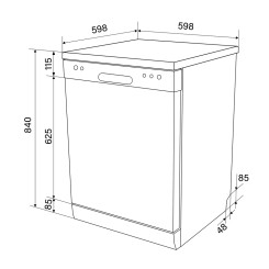 Посудомоечная машина VENTOLUX DW 6012 4M NA FS - 8 фото